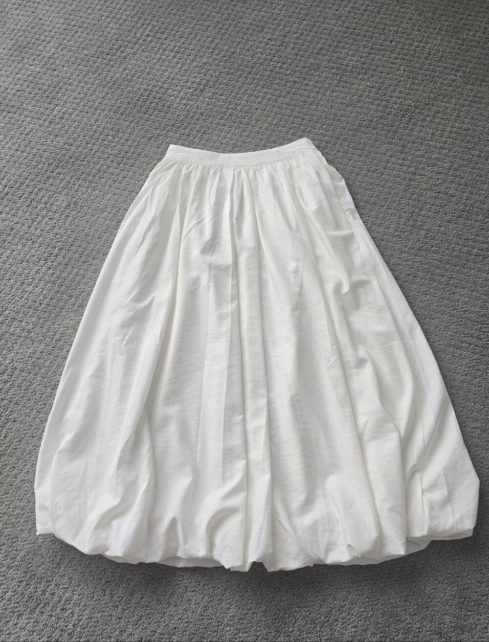 Endless Rose White Balloon Midi Skirt